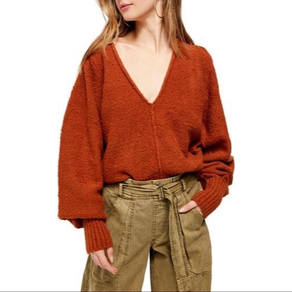 NWT Free People Reverie V-Neck Sweater XS - Picture 2 of 5